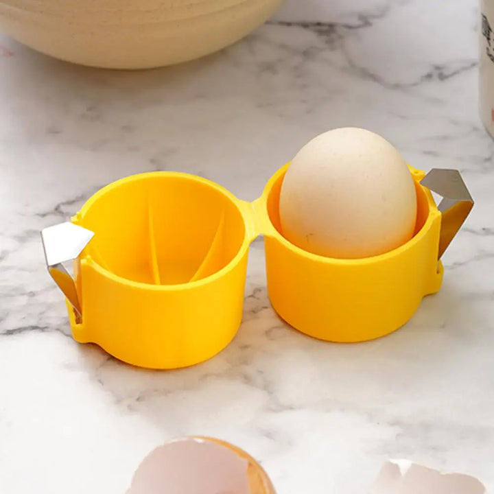 1pc Plastic Stainless Steel Kitchen Baking Tool Egg Peeler  Handheld Egg Separator