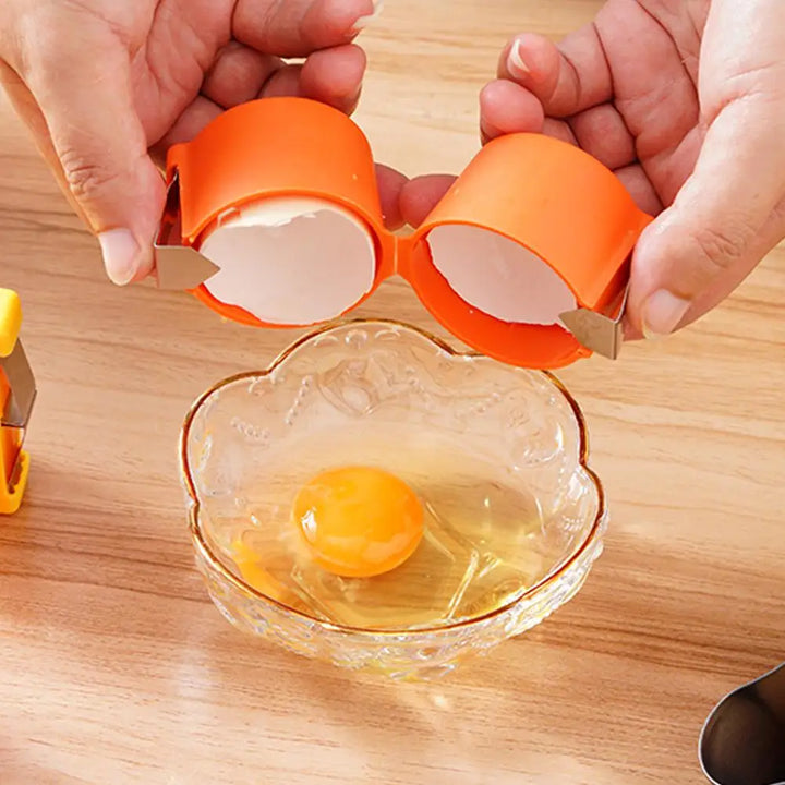 1pc Plastic Stainless Steel Kitchen Baking Tool Egg Peeler  Handheld Egg Separator