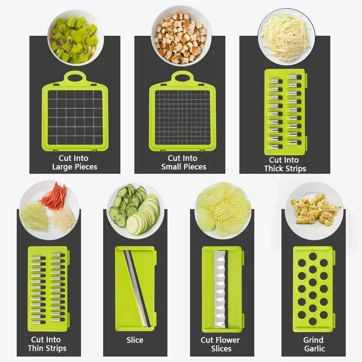 14/16 in 1 Multifunctional Vegetable Chopper Handle Slicer  Kitchen Items