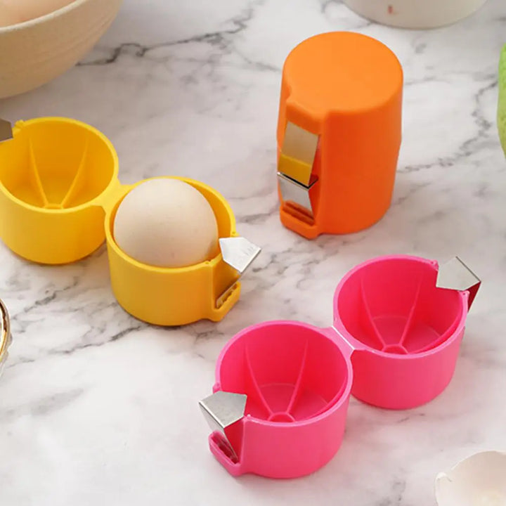 1pc Plastic Stainless Steel Kitchen Baking Tool Egg Peeler  Handheld Egg Separator