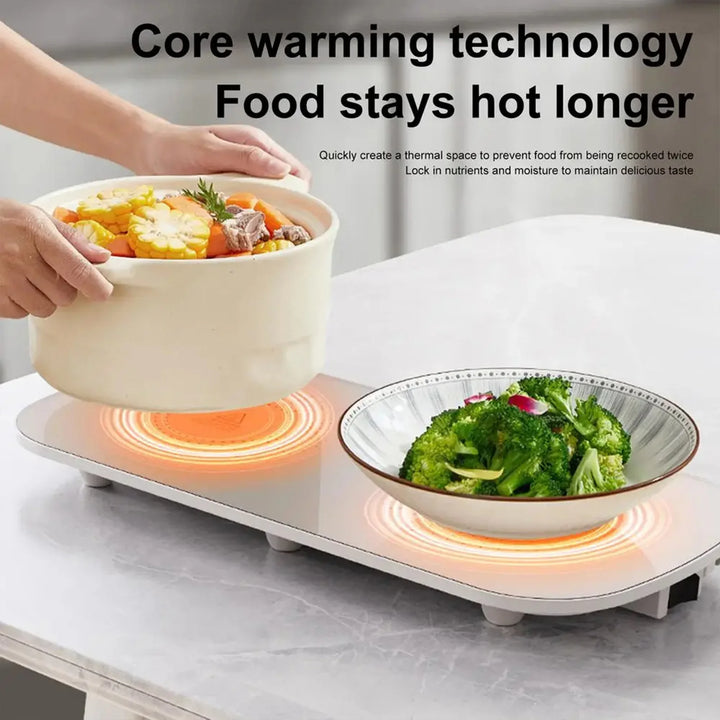 Electric Warming Tray Food Heating Tray Plate Warmer Portable Hot Plate Placemat Electric Server Warming Tray for Dinners