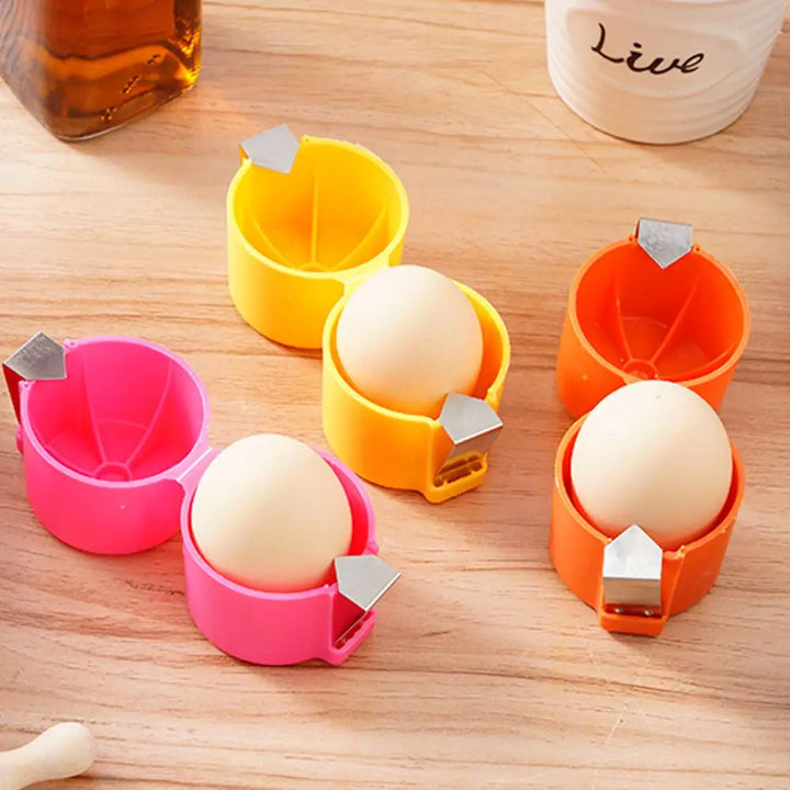 1pc Plastic Stainless Steel Kitchen Baking Tool Egg Peeler  Handheld Egg Separator