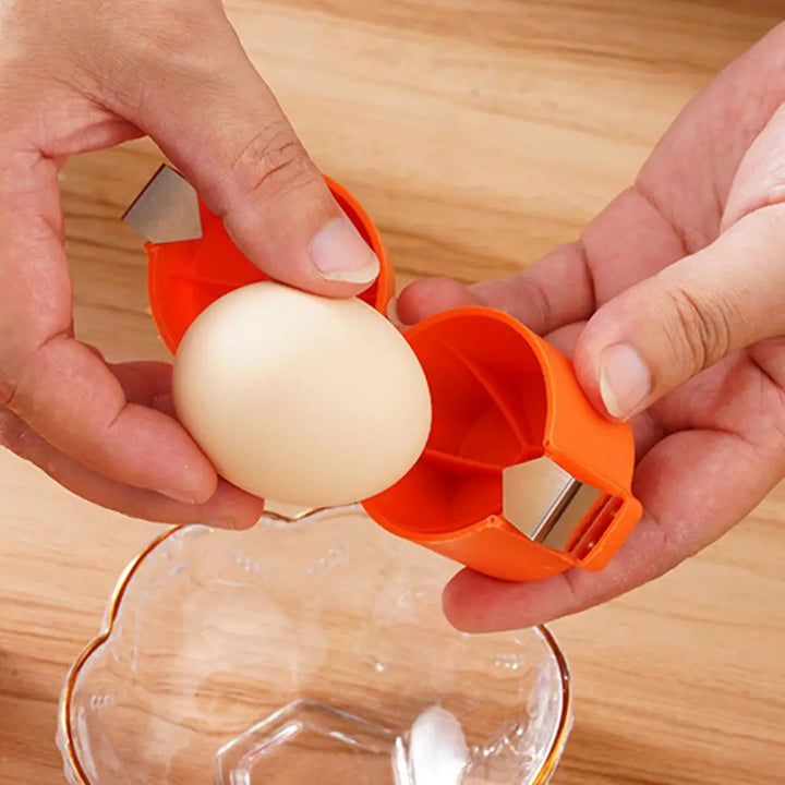 1pc Plastic Stainless Steel Kitchen Baking Tool Egg Peeler  Handheld Egg Separator