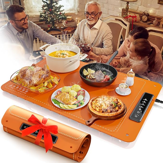 Electric Warming Tray with Adjustable Temperature Parties Buffets Holidays Daily Use to Keep Food Warm